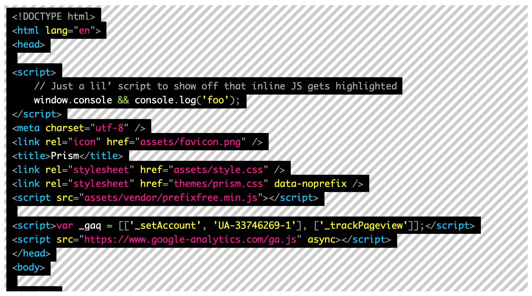 Prism.jsでFunkyのテーマを選択した際のコード表示