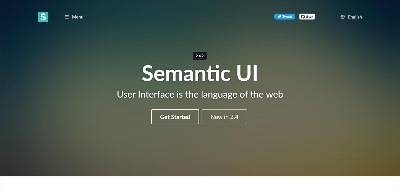 Semantic UIのページのスクリーンショット